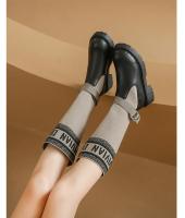 Botas Largas Para Mujer Nuevas De Lana Elásticas Botas Retro Con Suela Gruesa Botas De Rodilla Elegantes Zapatos Para Mujer - details 20