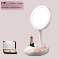 Espejo de maquillaje con luz LED para escritorio, espejo con aumento de 1X 10X, USB o Baterías, espejo plegable para viaje - details 3