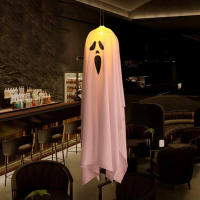 Fantasma LED Blanco Brillante Para Halloween Decoración De Casa Horripilante Con Luz De Hadas Interior Exterior Prop De Terror - details 1