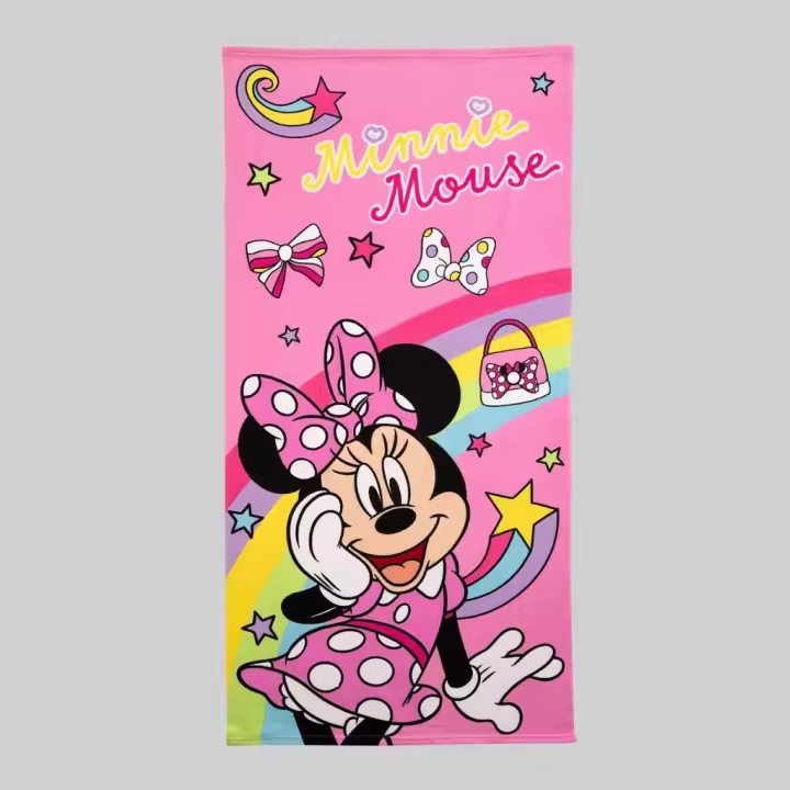 Toalla de Playa Estampada Minnie, Modelo Rainbow, Multicolor, 70x140cm, Disney - 1