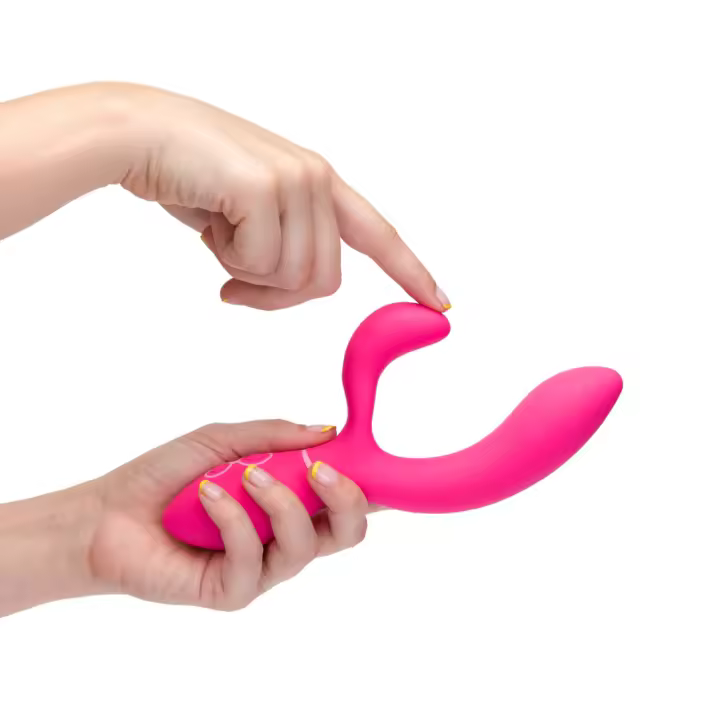 Platanomelón - Vibrador de Conejito Doble Estimulación con 3 Velocidades y 9 Modos de Vibración, Sumergible y Recargable - Nito Fucsia - 1