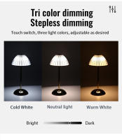 Lámpara De Mesa LED Táctil Recargable Luz De Lectura Retro Sin Cable Nórdica Para Estudio Dormitorio Escritorio Barra Hogar - details 2