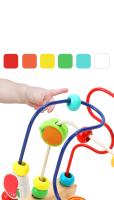 Juguetes De Madera Para Niños Rompecabezas De Frutas Dibujos Animados Cuentas Aprendizaje Counting Circulos Montessori Educativo Temprano Laberinto - details 5