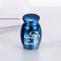 Caja De Memoria Para Mascotas Pequeñas Urnita De Acero Inoxidable Con Estampado De Pesca En El Cielo Para Perros Y Gatos Contenedor De Cenizas Con Tapa Fuerte - details 6