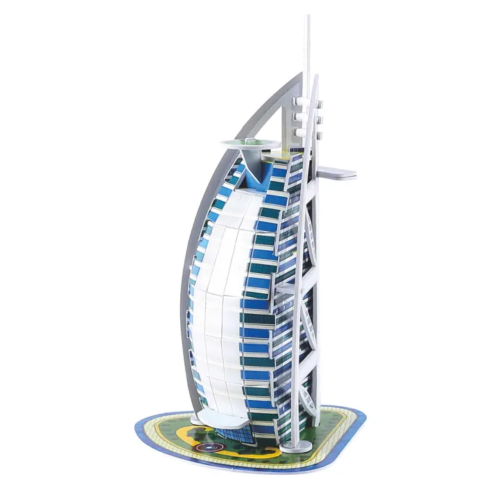 DAM. Puzle 3D de cartón del hotel Burj Al Arab situado en Dubai. 17 piezas. 13x12x22cm. - 1