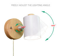 Lámpara De Pared Nórdica GU10 Madera 6 Colores Con Interruptor De Cremallera EU/UL Para Dormitorio Sala De Estar Pasillo Decoración Luz LED Contemporánea Sin Bombillas Incluidas - details 9
