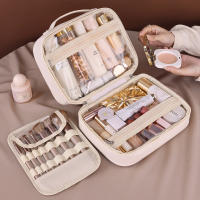Bolso De Maquillaje Para Mujer Organizador De Viaje Impermeable De PU Cuero Con Compartment Multiuso Cierre De Cremallera - details 2