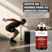 Hierro Liposomado Suplemento 30mg - Máxima absorción - Vitaminas C A B6 B12 + Ácido Fólico - Cansancio y Fatiga - Liposomal Hierro Suplemento Iron - 60 Cápsulas Nutralie - details 0