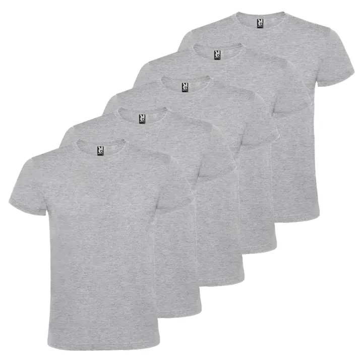 Pack 5 Camisetas Roly Básicas de Algodón, Unisex, 150g/m2, Cuello Redondo y Manga Corta Tubular - 1