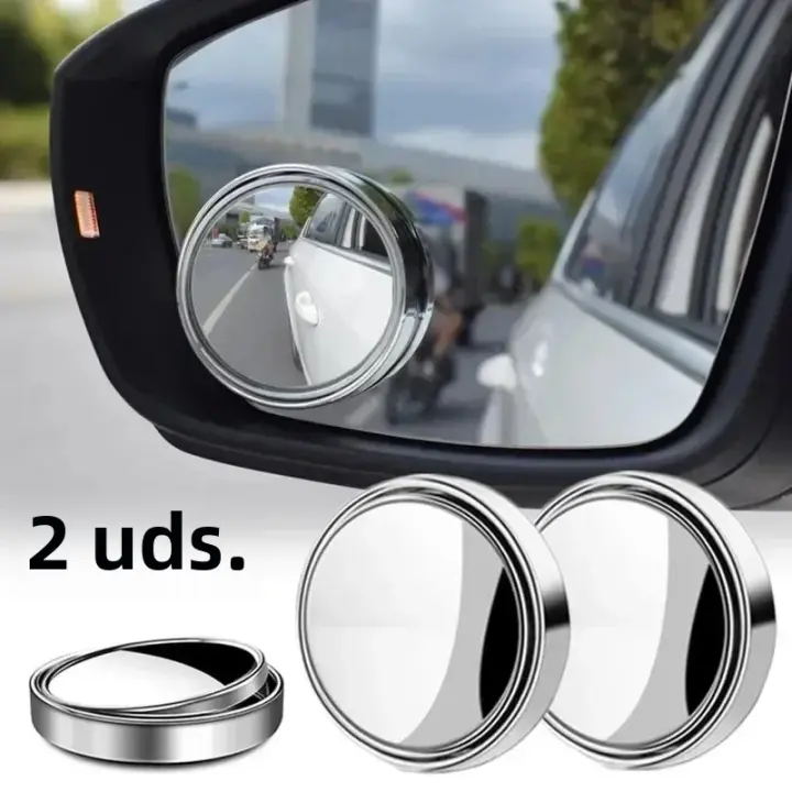 Espejo Auxiliar De Retrovisor Para Coche 360° Grados Ajustable Amplio Ángulo Convexo Marco Redondo Para Detectar Zonas De Sombra - 1