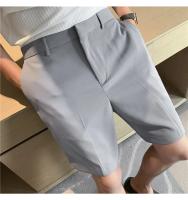 Shorts De Verano Para Hombre Blancos Y Delgados Estilo Coreano Moda Negocios Trabajo Ropa Casual De Cintura Media Talla Regular - details 12