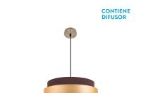FABRILAMP - Colgante Bremen Cuero/marron-oro 3xe27 Regx50x50 Cm - details 2