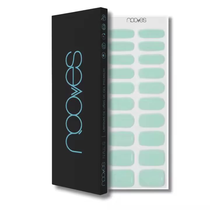 NOOVES NAILS Láminas de Uñas de Gel Precurado Premium - Mint - Verde | Tiras De Uñas De Gel Semicurado| Pegatinas Uñas Semipermanente en Gel| Gel Nail stickers| Uñas de gel Pegatinas - 1