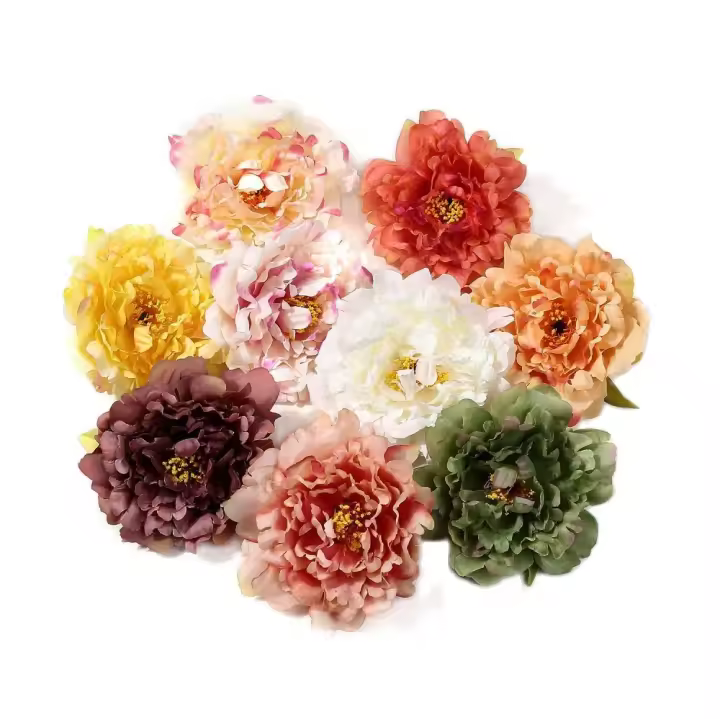 2/5Pcs Cabezas De Paeonia Artificial De Seda De 12cm Para Decoración De Fiestas Caserío Boda Regalo Caja De Scrapbooking Y Artesanía - 1