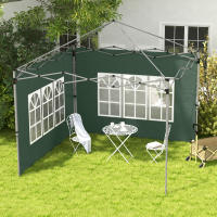 Outsunny 2 Paredes Laterales para Carpas de 3 x 3 / 3 x 4 m, 295x195 cm, Paredes Laterales de Repuesto para Cenador de Tela Oxford con Ventana, para Jardín, Exteriores, Fiestas - details 1