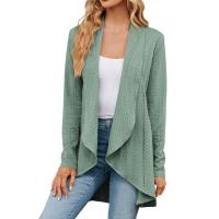Chaqueta Abierta Delantera Para Mujer Casual De Manga Larga Ligera Tejida Suave Suéter Otoño Invierno Solido Estilo Calle - details 8