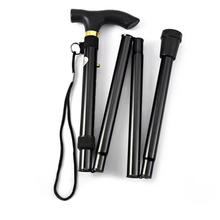 Bastón Telescopio De Aleación De Aluminio Para Caminar Y Trekkking Batón De Metal Plegable Para Ancianos Bastón De Apoyo - 1