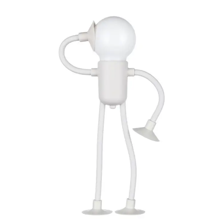 Cute Bulb Man Night Light for Kids - 2024 Changeable Shape Bulb Man, Mini Desk Lamp with Suction Cup - 1
