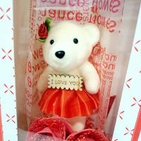 Rosa Artificial con osito,te amo te quiero,Regalo Día de San Valentín,Decoracion Día de San Valentín,cm,fespu - details 1