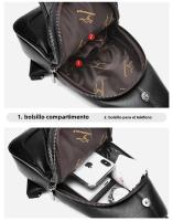 Bolso De Hombro Para Hombre De Cuero Lujo Vintage Bolsa De Pecho Negocios Sujeta En El Hombro Estilo Casual Bolsa De Mochila Unisex - details 25