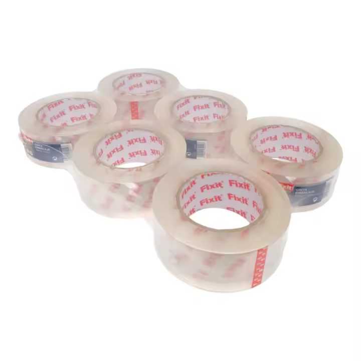 Pack de 6 o 12 Rollos Cinta Embalar 48MMx100M Transparente Fuerte y Adhesiva para Cajas y Paquetes - 1