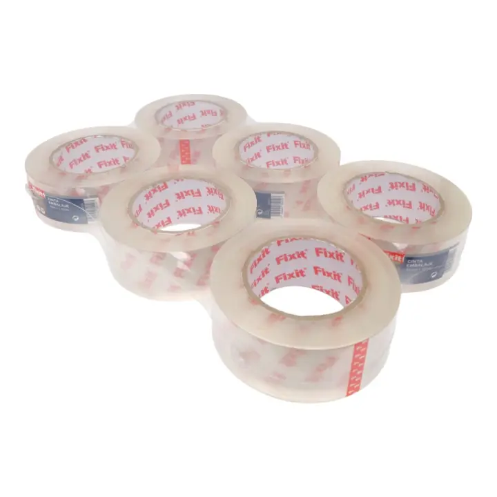 Pack de 6 o 12 Rollos Cinta Embalar 48MMx100M Transparente Fuerte y Adhesiva para Cajas y Paquetes - 1