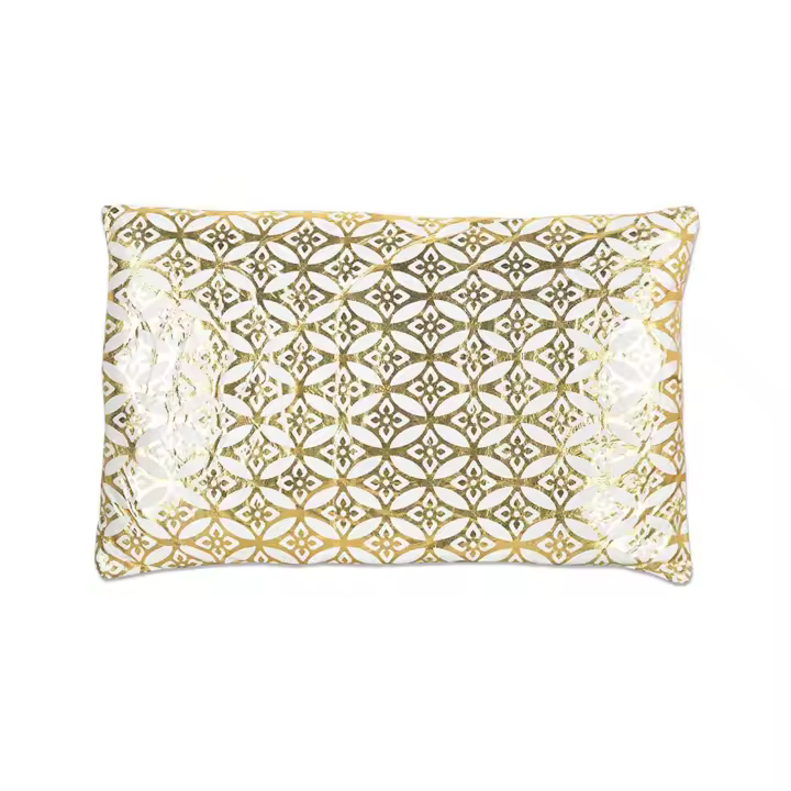 Cojín Beige Dorado Cenefa Flor con Relleno 380 Gr Vivienne - 1
