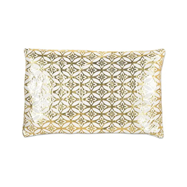 Cojín Beige Dorado Cenefa Flor con Relleno 380 Gr Vivienne - 1