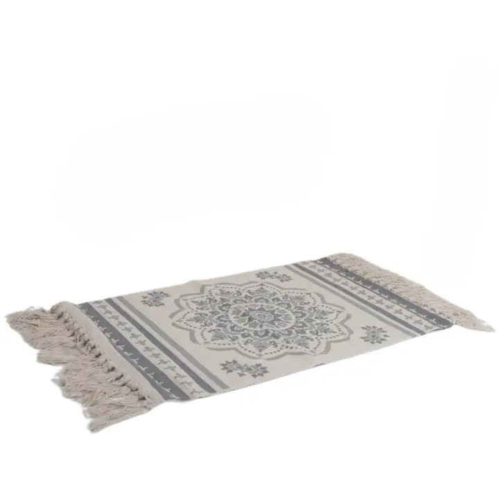 Gerimport Alfombra de Baño Flores Gris 45x70cm - Suave y Antideslizante - 1