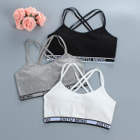 3PCS Deportiva Para Niñas Prenda Interior De Algodón Transpirable Con Tirantes Cruzados Estilo Diario Adecuado Para Entrenamiento Y Fitness - details 7