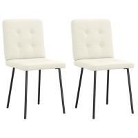 vidaXL Sillas de comedor 2 unidades terciopelo en color Gris oscuro/Amarillo/Crema y más | cómodas modernas ergonómicas para comedor cocina salón hogar - details 2