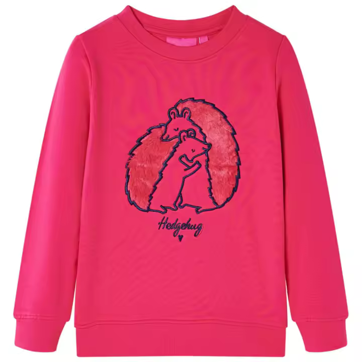 Sudadera infantil rosa chillón 116 - 1