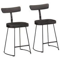 vidaXL Taburetes de barra 2 uds madera maciza de mango 49x43x79 cm en color Marrón/Negro/marrón oscuro y negro y más | cómodas modernas ergonómicas para comedor cocina salón hogar - details 1