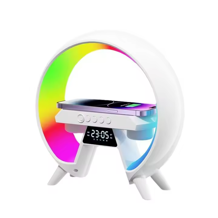 PORCHEDDU Altavoz LED RGB recargable with Luz Nocturna, lámpara multición with Música, Cargador Bluetooth inalámbrico Móvil, decoración de Luz de GIFT para niños - 1