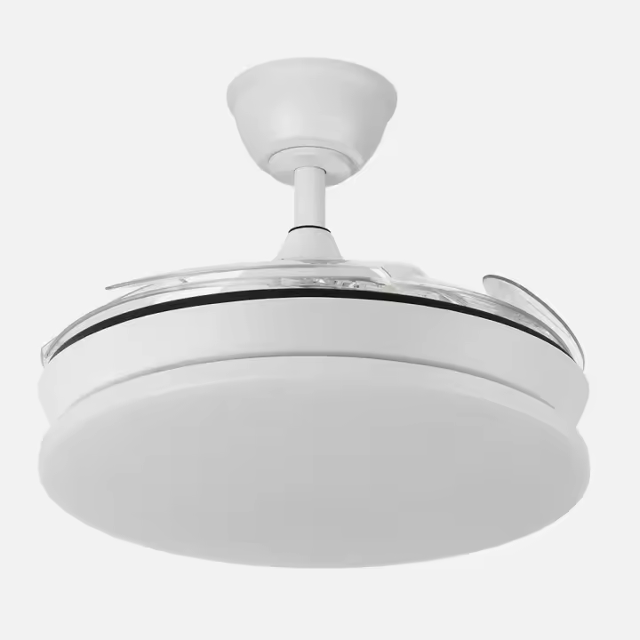 Ventilador Dc Tridente 59w blanco 4aspas Desp 107d 6980lm Reg.intensidad Remoto+temporizador+memoria 3000-4000-6000k fabrilamp - 1