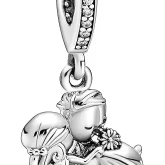 Pareja casada de PANDORA, circonitas cúbicas transparentes，Incluye Caja Original - 1