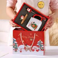 Caja De Regalo De Taza De Cerámica Con Tapa Y Cucharita Para Café Navidad Taza Ecológica Con Accesorios Para Bebidas - details 3