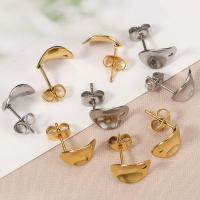 10pcs Base De Pendiente Con Poste Curvado Y Aros De Acero Inoxidable Para Fabricación De Joyas DIY Pendientes Colgantes - details 5