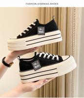 Zapatillas De Lona Multifuncionales Para Deporte Al Aire Libre Para Mujer Negras Con Cordones Plataforma Cómodas Para Adultos - details 17