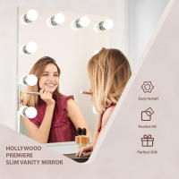 Luces LED de tocador para espejo, luces de tocador estilo Hollywood con 10 bombillas regulables, color y brillo ajustables, cable USB, luces de espejo adhesivas para maquillaje, mesa de - details 1