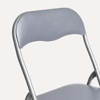 ORION91 Silla Plegable AQUILA Acolchada Piel Sintética y Estructura Metálica - Color GRIS 39 x 44 x 78 cm - SpazioLuzio - details 1