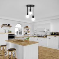 Lámpara Colgante Vintage De 3 Luces E27 Soporte Semi-Enchufe Para Techo Moderno Para Dormitorio Sala De Estar Pasillo - details 5