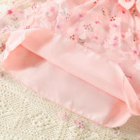 Vestido De Princesa Sin Mangas Para Bebés Niñas Con Flores En Malla Para El Verano 0-3 Años Vestido Lindo Y Cutes Para Niñas - details 9