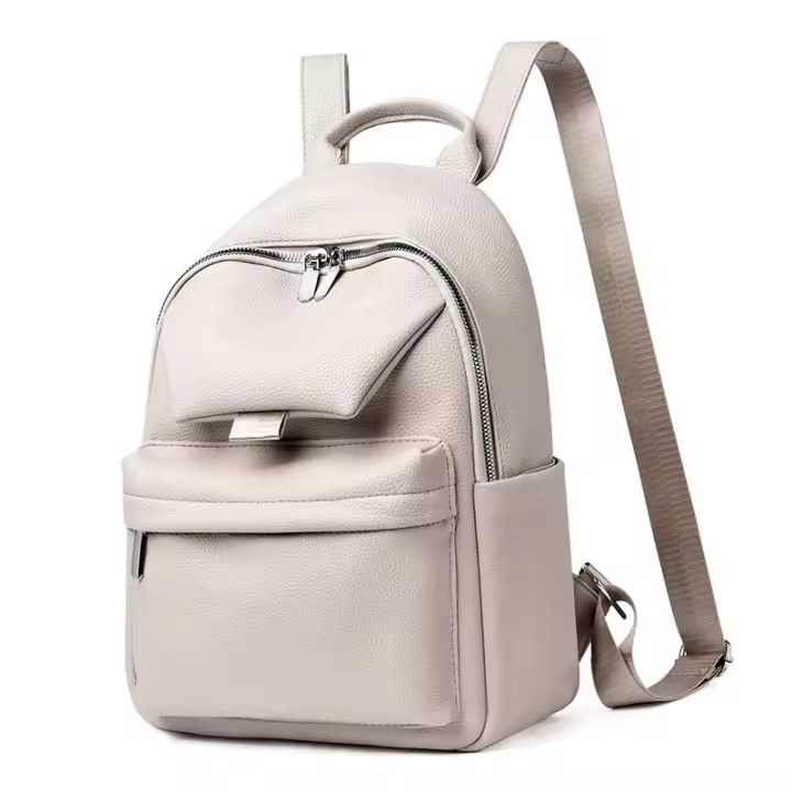Mochila de color sólido para mujer, nuevo estilo, de PU, para viajes de ocio, mochila pequeña versátil, mochila escolar de moda para mujer - 1