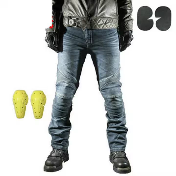 Pantalones de moto para hombres ovuiwen jeans protectores de equipamiento para ciclismo y motocross - 1