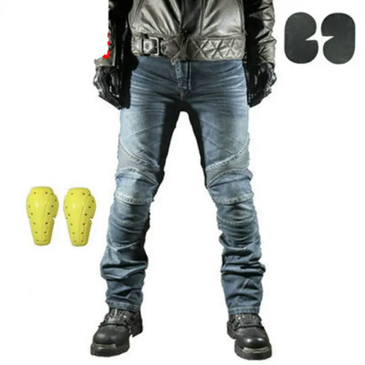 Pantalones de moto para hombres ovuiwen jeans protectores de equipamiento para ciclismo y motocross - 1