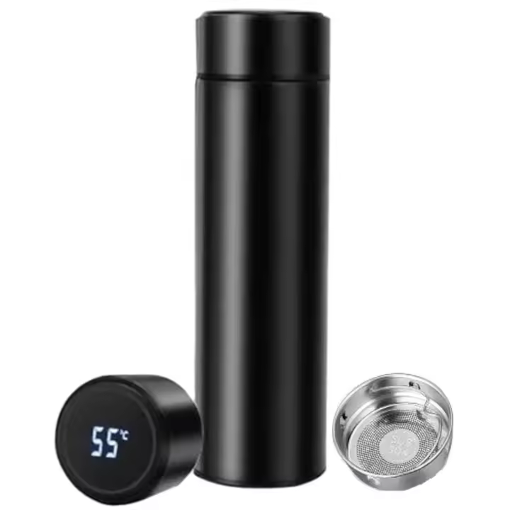 Termo Cafe,Te,Agua ,Leche 500ml con indicador de Temperatura LED,Botella termica aislante para oficina ,gimnacio,viaje,escuela Termo Digital de Acero Inoxidable 304 para Agua de -20 ℃ a 100 ℃,frio ,calor - 1