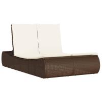 vidaXL Tumbona doble con cojines ratán sintético Negro, Marrón, Gris Sillas de Exterior Ideal para jardín, playa, piscina, terraza Tumbona Piscina Tumbonas Playa Tumbonas Jardín Exterior - details 5