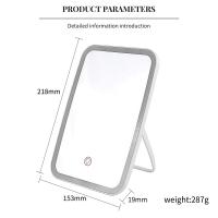 Espejo De Maquillaje Portátil LED Tricolor Plegable Recargable Con Luz Giratoria Para Damas Espejo De Belleza Para Dormitorio - details 14