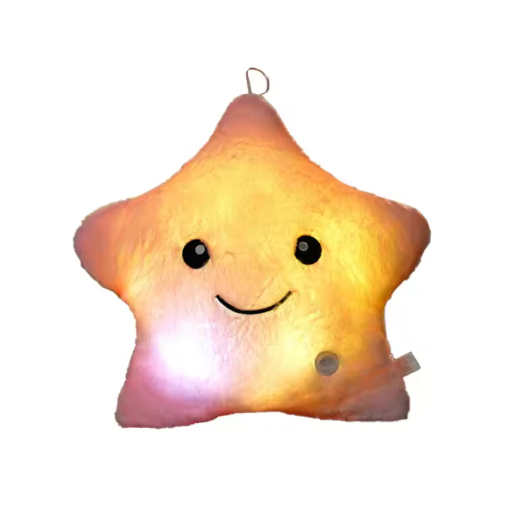 Almohada De Estrella Luminosa De 24CM Juguete Creativo De Peluche Suave Para Niñas Regalo De Cumpleaños Colores Variados Almohada De Estrella Para Niños - 1